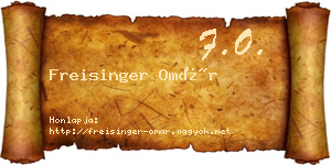 Freisinger Omár névjegykártya